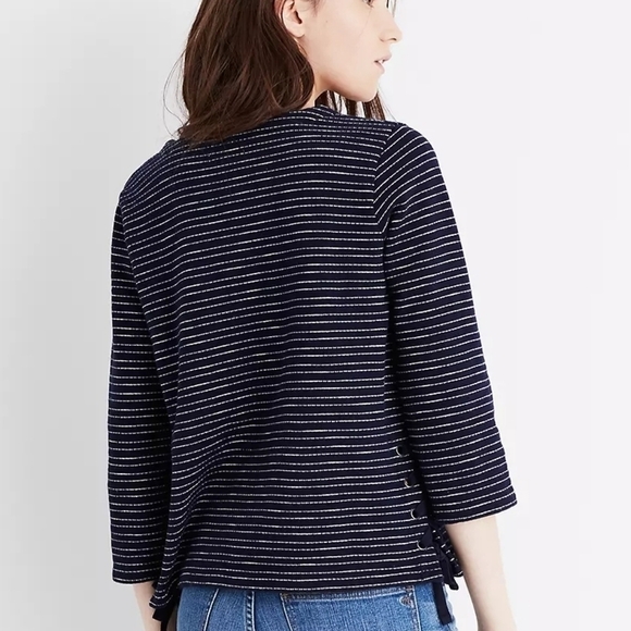 MADEWELL Striped Side-Lace Top, Size S - Picture 3 of 15